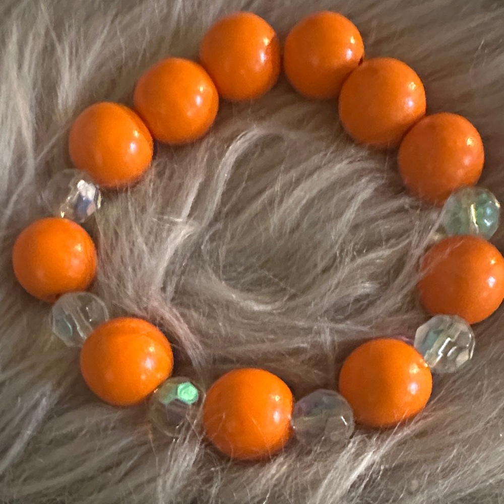 Bold Orange Beaded Bracelet
